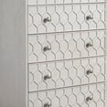 thumbnail image 4 of Rue 48 Inch 5 Drawer Dresser Chest, Textured Honeycomb Design, Light Gray- Saltoro Sherpi, 4 of 6