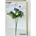 thumbnail image 4 of 12 Bushes Large Peony Silk Flower Bush 84 Flowers White, 4 of 8