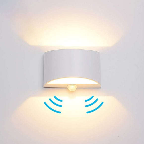 LED Motion Sensor Light Indoor, 7W 3000K Modern Wall Sconce, Aluminum Lighting Fixture Lamps for Living Room Bedroom Hallway Home Room Decor