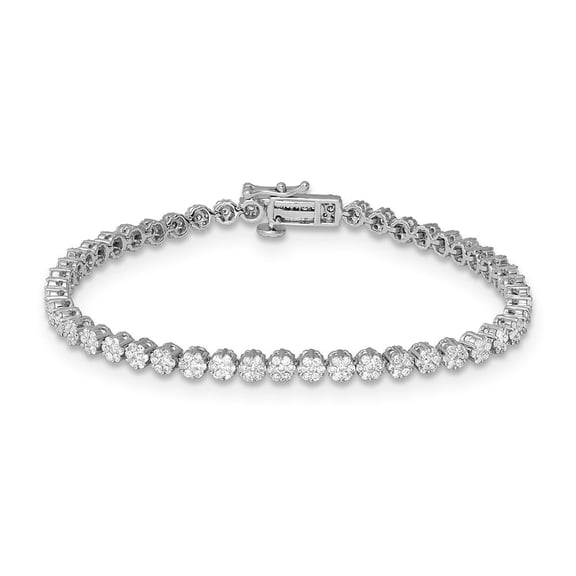 ARAIYA JEWELRY Sterling Silver Diamond Cluster Tennis Bracelet (8 Cttw, I-J/ I2-I3), 7"