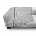 thumbnail image 3 of Retro Soft Flannel Fleece Throw Blanket, Vintage Style Floral Ornaments Flowers with Leaves Classical Bridal Inspired, Cozy Plush for Indoor and Outdoor Use, 50" x 60", White and Grey, by Ambesonne, 3 of 6