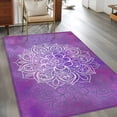 thumbnail image 2 of Boho Floral Area Rugs 4'x6', Washable Small Throw Rugs for Office Bathroom, Purple Flowers Vintage Bohemian Watercolor Indoor Outdoor Rug Non-Slip Low Pile Carpet Runner Reversible Floor Mats, 2 of 8