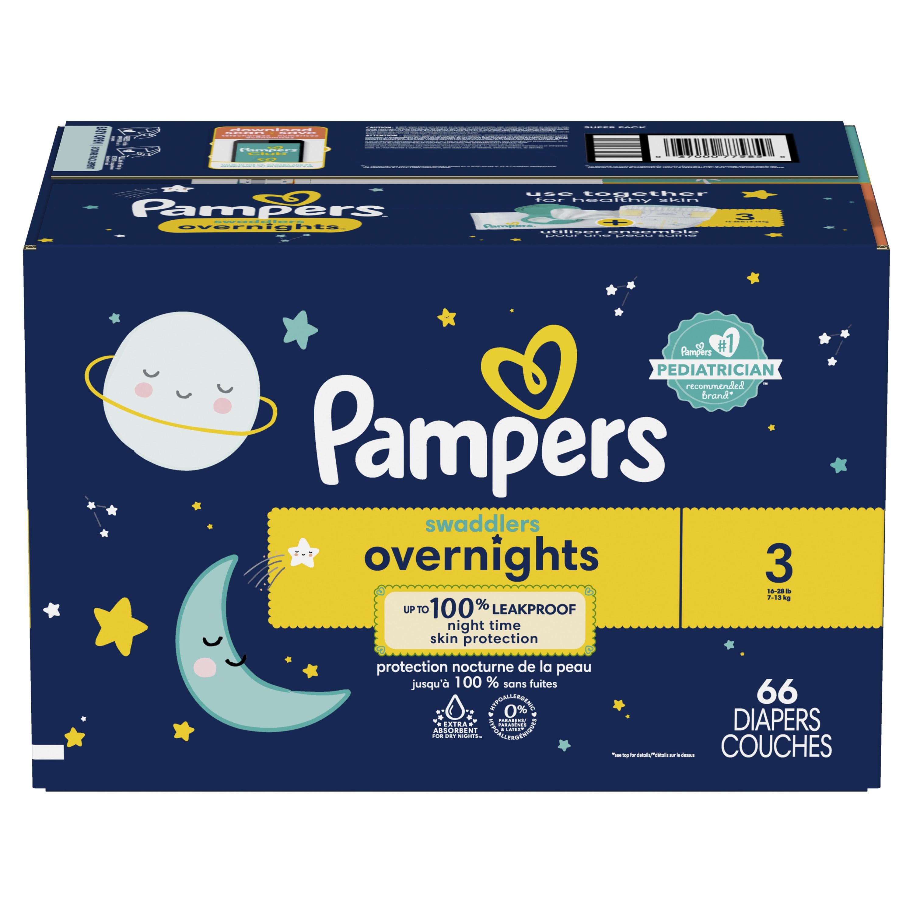 Pampers swaddlers hotsell nighttime size 3
