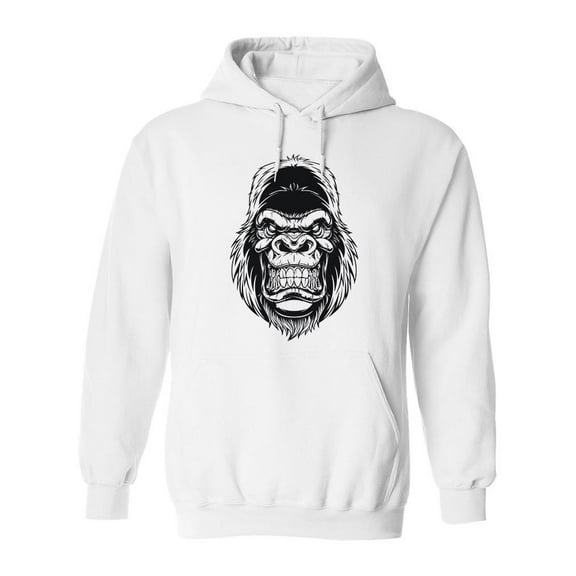 Fierce Gorilla Head Hoodie Men -Image by Shutterstock, Male Small