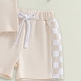 thumbnail image 5 of NOLDARES Toddler Baby Boy Summer Outfits Short Sleeve Embroidered T Shirt Tees + Striped/Plaid Shorts Infant Clothes Set Blazer,6-12 M, 5 of 6