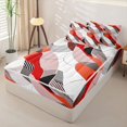 thumbnail image 2 of Homewish Boho Red Gradient Zipper Twin Comforter Sets with Fitted Sheet and 2 Pillowcases,Aesthetic Lines Zipper Bedding Set,Black Reversible,4pcs, 2 of 8