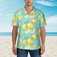 thumbnail image 4 of Easygdp Yellow Lemon Men's Hawaiian Shirts Print Lapel Short Sleeve for Beach, vacation, party, casual occasions - 3X-Large, 4 of 9