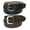 Black Basketweave and Brown Plain, variant on CTM  Leather Removable Buckle Belts (Pack of 2) (Men)