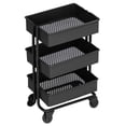 thumbnail image 4 of Fugacal Dollhouse Trolley Rack, Dollhouse 3 Tier Storage Rack Metal With Wheels For Kids, 4 of 8
