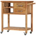 thumbnail image 1 of vidaXL Kitchen Trolley 80x45x91 cm Solid Acacia Wood, 1 of 5