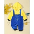 thumbnail image 2 of Suealasg Kids Toddler Boy Girl Fleece Romper Hooded Full Length Jumpsuit Bodysuit Snowsuit Outfits Fall Winter Outwear Clothes, 2 of 8