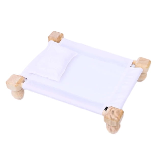 Accesorios de fotografía para recién nacidos, cama de madera, juego de simulación, cama para muñecas para niños y niñas blanco