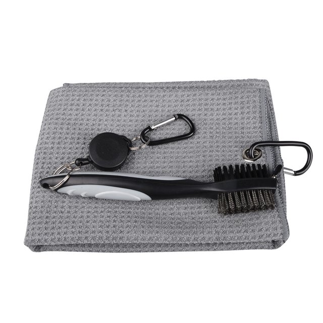 Toalla De Pelota De Golf Cubierta de pelota de golf con kits de cepillo Toalla de limpieza de palos de golf Accesorios deportivos (gris) Tmvgtek Para Estrenar