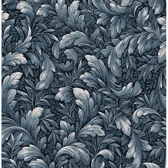 NextWall Acanthus Trail Vintage Peel and Stick Wallpaper (Navy Blue)