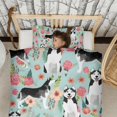 thumbnail image 3 of Husky and Flower Duvet Cover and Pillowcase Set for Single Bedding, Bedroom Accessories for Kids Teens, 3 of 5