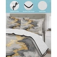 thumbnail image 4 of Yellow Grey Ombre King Size Down Alternative Comforter, Lightweight Comforter Quilt Bedding Set with Pillow Shams Modern Marble Ink Painting All Seasons Bed Comforter Duvet Insert 96"x106", 4 of 7