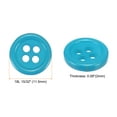 thumbnail image 2 of Uxcell 50Pcs 18L Sewing Buttons 15/32"(11.5mm) Resin Round Flat 4-Hole Craft Buttons for Sewing Clothing DIY, Blue, 2 of 5