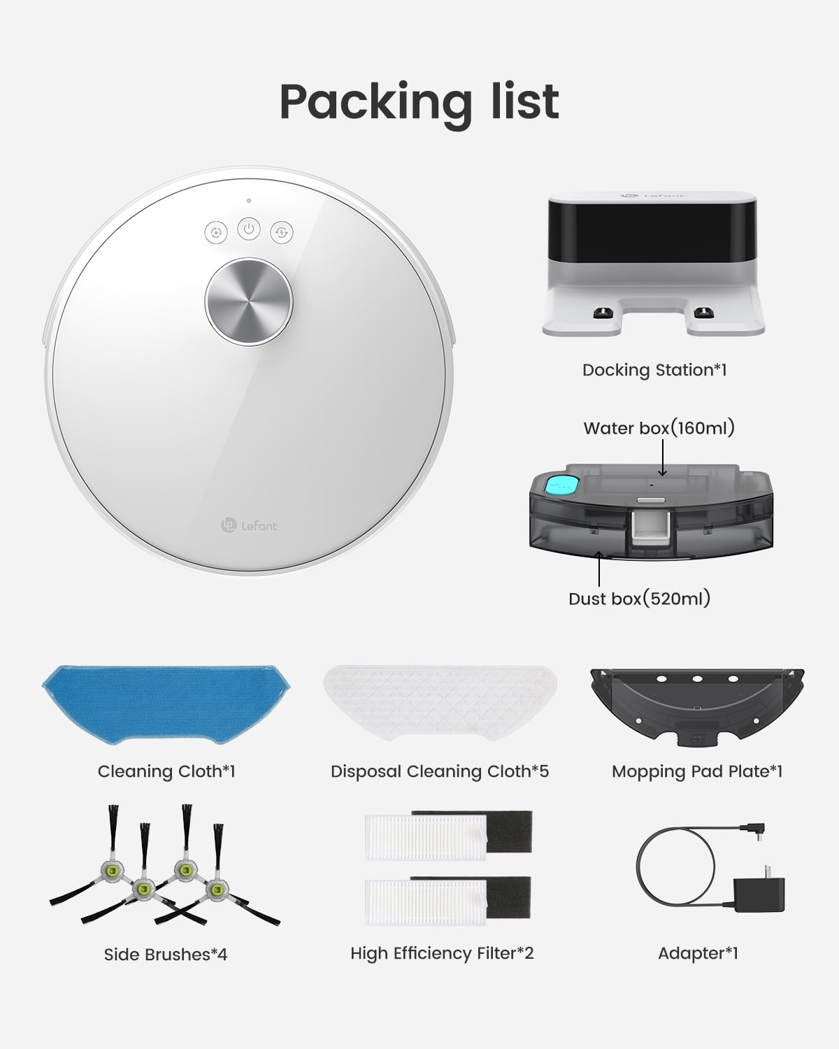 Lefant M1 Robot Vacuum Cleaner and Mop Combo, LIDAR Navigation with Alexa/APP Control, Ideal for Carpets Pet Hair