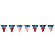 American Flag Pennant Banner, 14ft, Red White Blue, 1ct