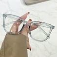 thumbnail image 6 of sunsanly Unisex Blue Light Blocking Glasses Retro Large Oval Frame Clear View Strong Hinge with Brim Eye Protection Clear Bluelight Glasses Spectacles Eyeglasses Eyewear, 6 of 8
