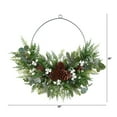 thumbnail image 2 of Nearly Natural 28in. Christmas Pine, Eucalyptus, and Berries Metal Circlet Artificial Wreath, 2 of 4