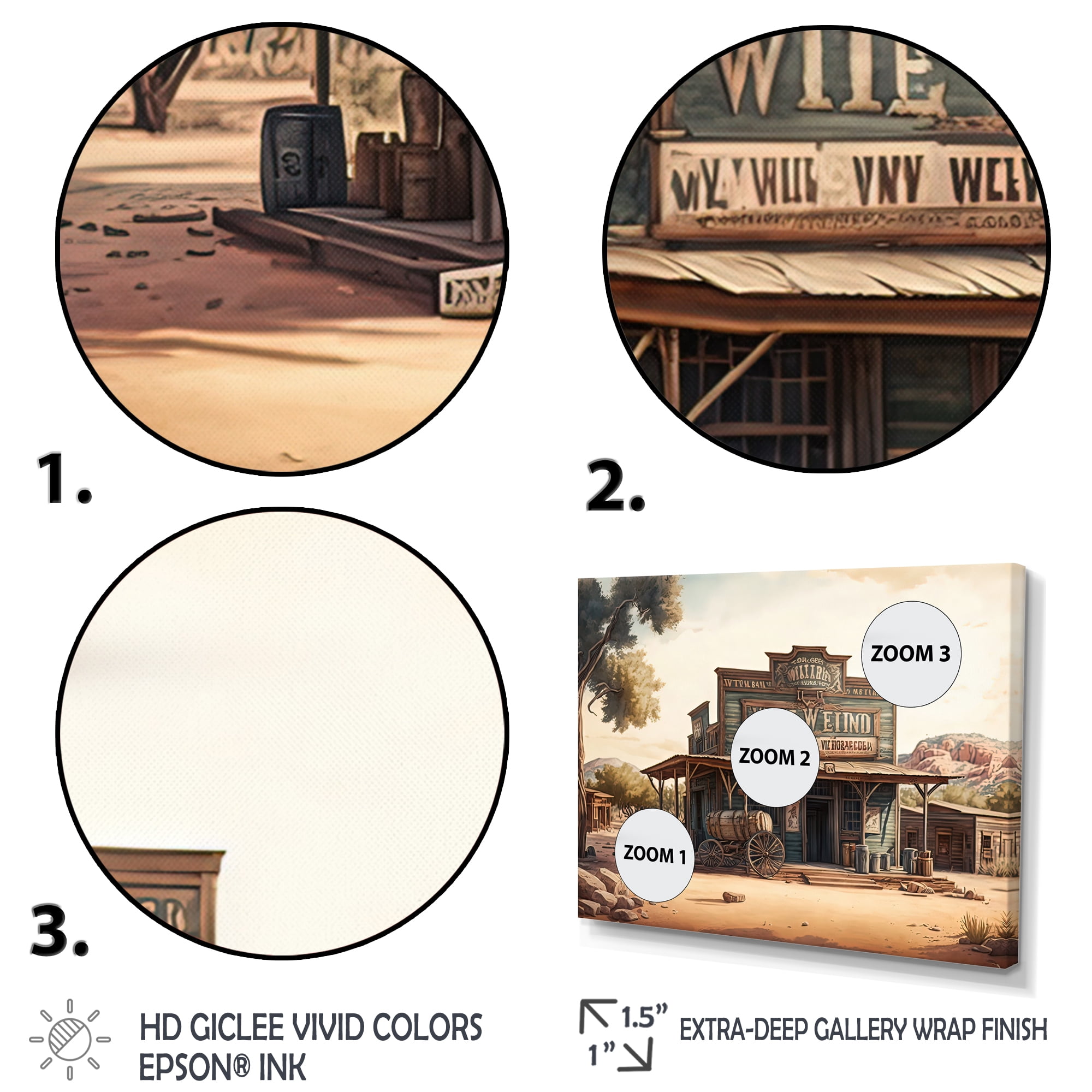 Designart Wild West Store Arizona Canvas Wall Art