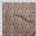 thumbnail image 4 of oneOone Georgette Viscose Maroon Fabric Floral Retro Sewing Material Print Fabric By The Yard 42 Inch Wide, 4 of 5