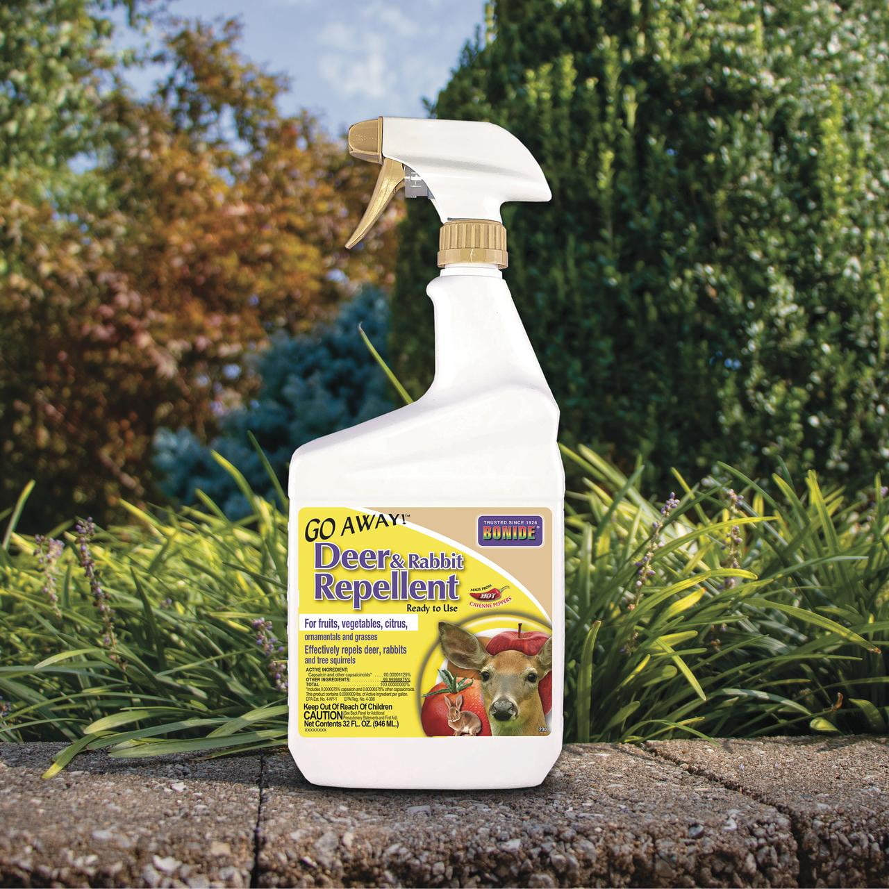 Bonide Go Away! Deer & Rabbit Repellent, 32 oz. Ready-to-Use Spray Deterrent