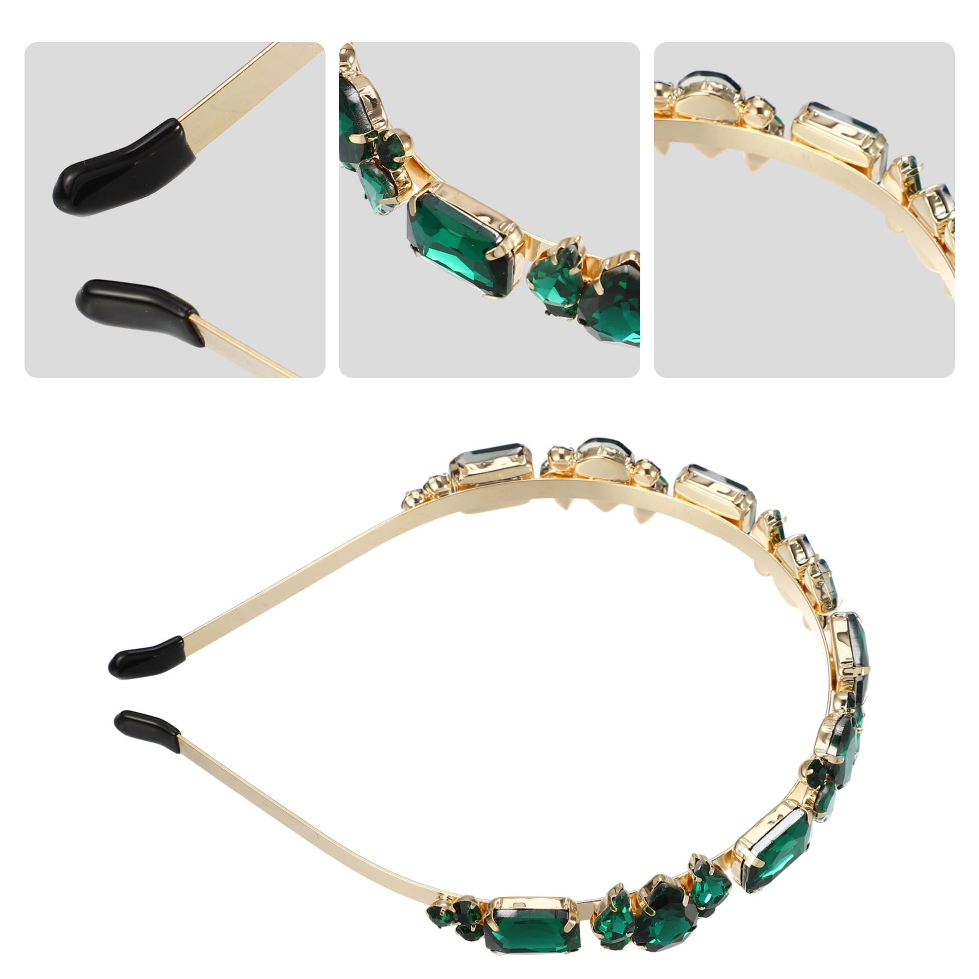 Unique Bargains Fashion Vintage Thin Rhinestone Green