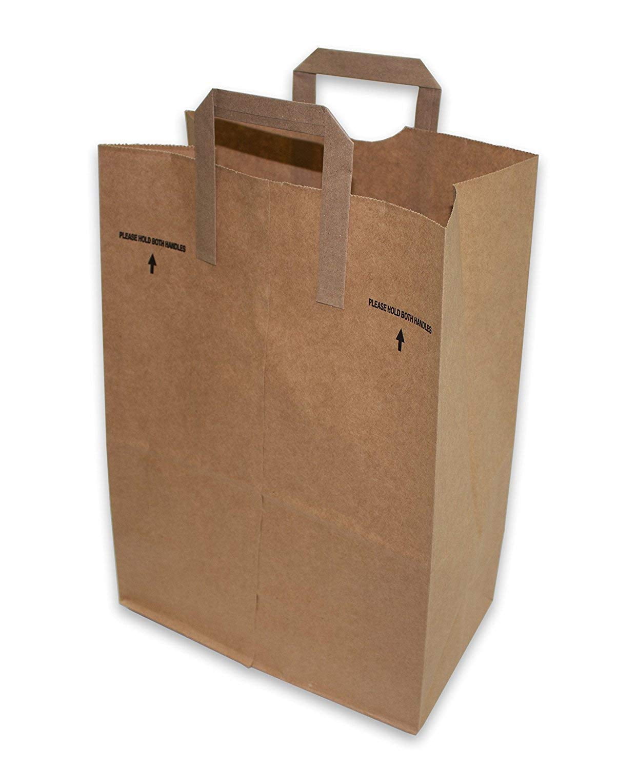 75 count 12 x 7 x 17 Brown Kraft Paper Handle Grocery Shopping Bag 