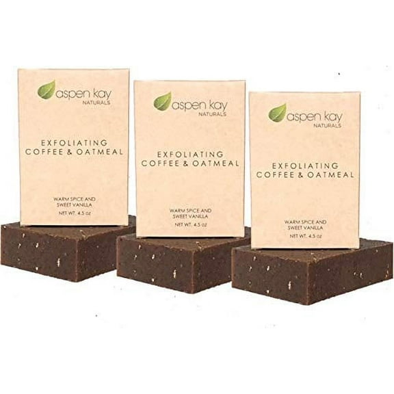 Exfoliating Coffee & Oatmeal Bar Soap 3 Pack