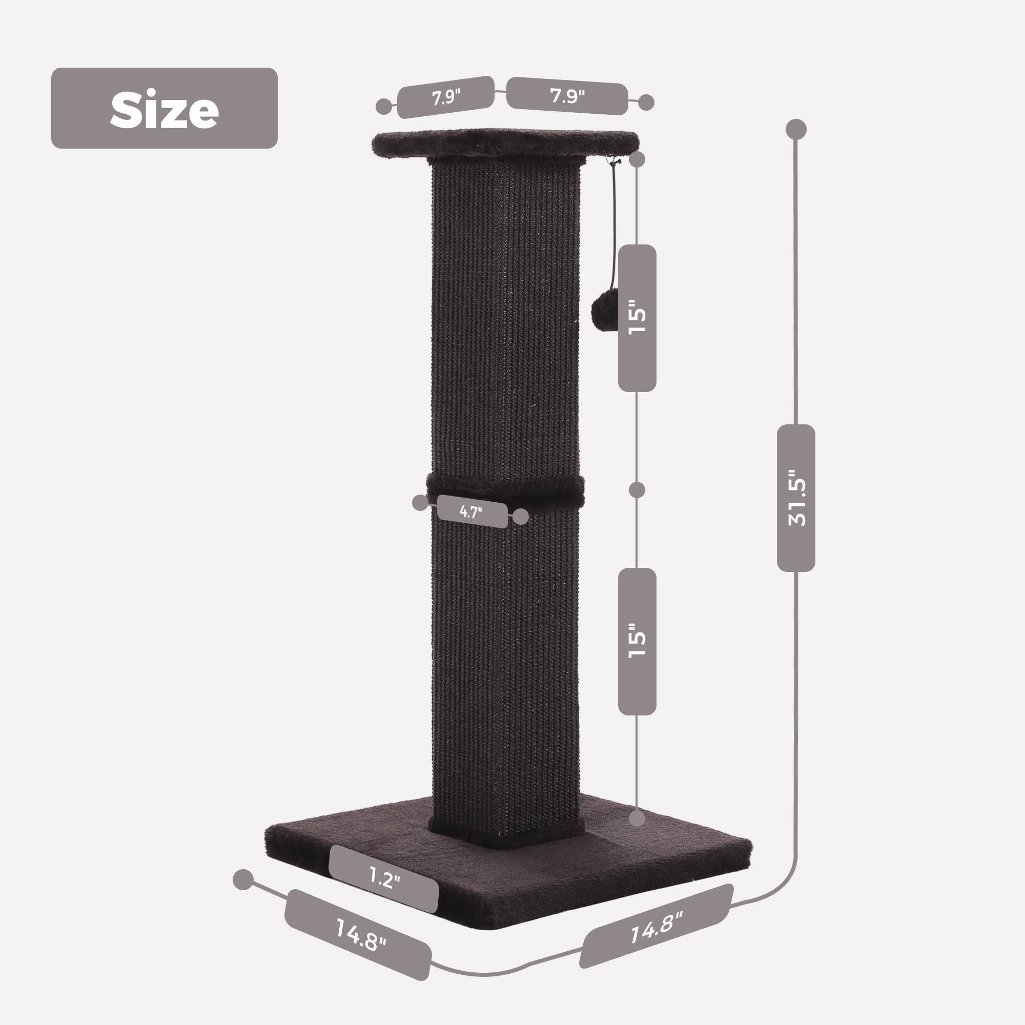 Pawz Road 31-Inch Sisal Cat Scratching Post photo 8