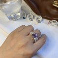 thumbnail image 2 of Womens Pearl Rhinestone Ring Adjustable Geometric Inlaid, 2 of 2