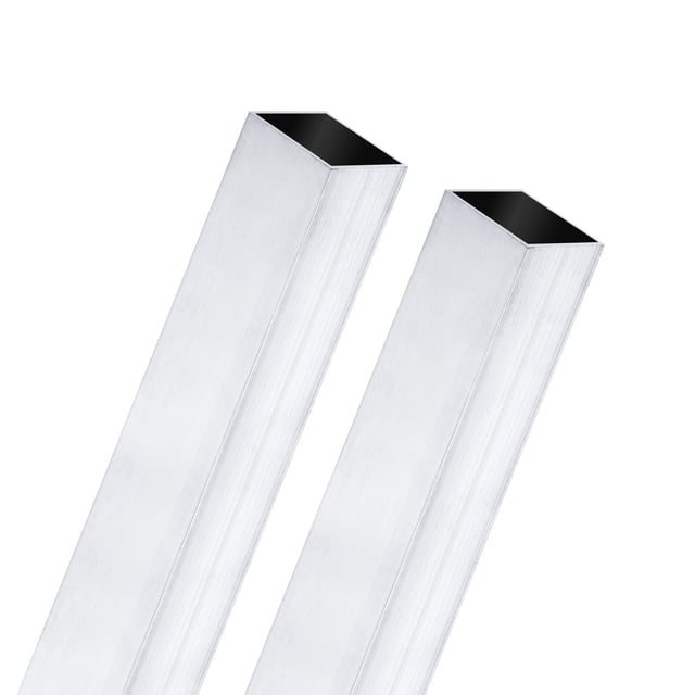 Tubo cuadrado de aluminio 6063 de 300 mm en paquete de 2, 15x15 mm de ancho exterior, 1 mm de grosor de pared, tubería de aluminio sin costura para construcción de marcos