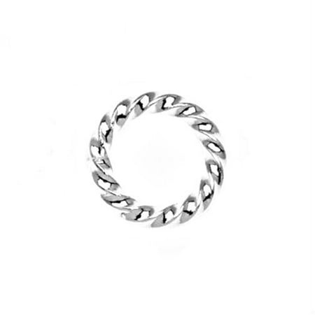 Silver 8mm Origami - Silver Plated Twisted Open Jump Rings 8mm 16 Gauge (50)