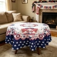 thumbnail image 5 of Tyidzon 4th of July Tablecloth, 60 inch Waterproof Stain Resistant Patriotic Star Round Table Cover for Independence Day Party Home Kitchen, 5 of 6
