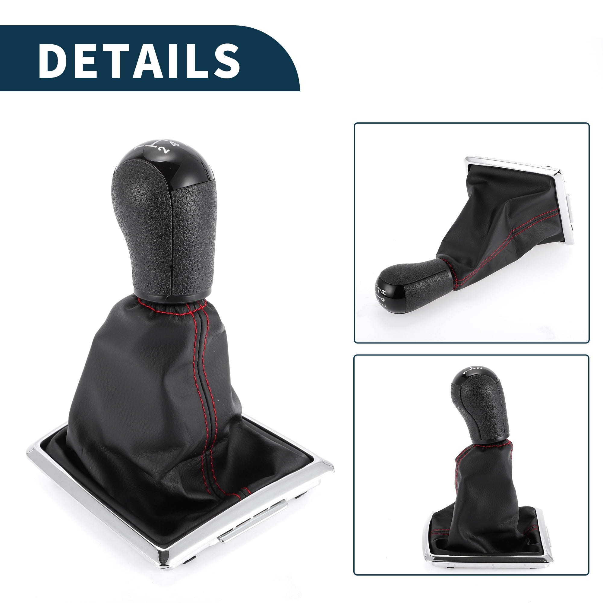 Unique Bargains Gear Shift Knob with Cover 5 Speed Manual Stick Shifter Knob for Ford Focus MK2 2004-2008 Faux Leather