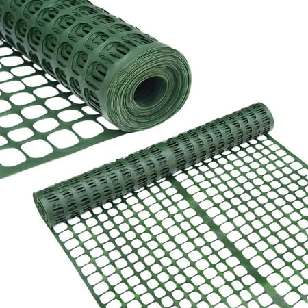 Abba Patio Snow Fencing, Lightweight Safety Netting, Recyclable Plastic Barrier Environmental Protection, Dark Green, 2 x 25'