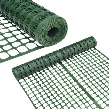 Plastic Net - Abba Patio Snow Fencing, Lightweight Safety Netting, Recyclable Plastic Barrier Environmental Protection, Dark Green, 2 x 25' Feet