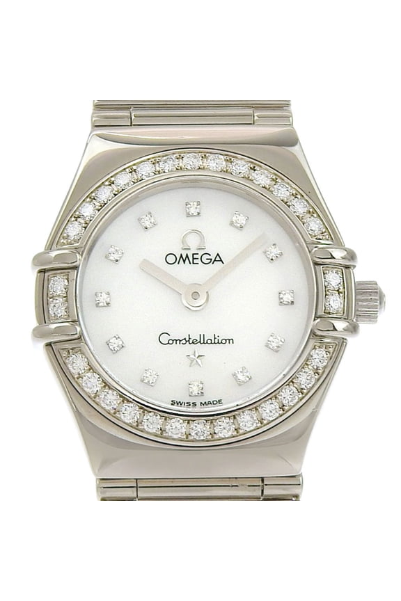 Pre-Owned Omega Constellation Mini My Choice 1165 76 Mother-of-Pearl Dial 18K White...