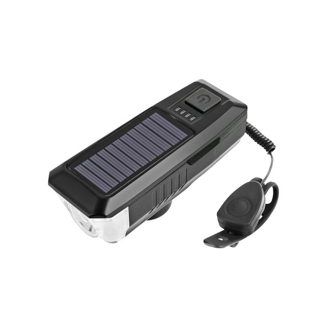 Light Headlight Solar Horn Light USB Rechargeable Headlight Cycling Strong Flashlight Cycling Equipment