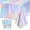 Iridescent, variant on 3 Pack Iridescent Tablecloths, Shiny Disposable Foil Plastic Holographic Table Covers for Rainbow Disco Bachelorette Bridal Wedding Party Decorations, 54" x 108"
