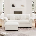 thumbnail image 2 of 2 Seater Deep Seat Cloud Like Sectional Couch With Storage Space Under Each Seat, Modular Sectional Sofa with Storage Reversible Ottoman, 2 of 5