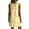 thumbnail image 5 of Summer Short Dresses for Women 2026 Plus Size V-Neck Sleeveless Floral Printed Summer Flowy Casual Midi Dress Beach Vacation Sundresses with Pockets, 5 of 8