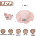 thumbnail image 2 of Harhinhe 56-58 cm circunferencia del sombrero sombrero de paja para mujer protector solar de verano sombrero de paja de ala grande sombrero para el sol sombrero de paja de flores y conjunto de bolsa, 2 of 5