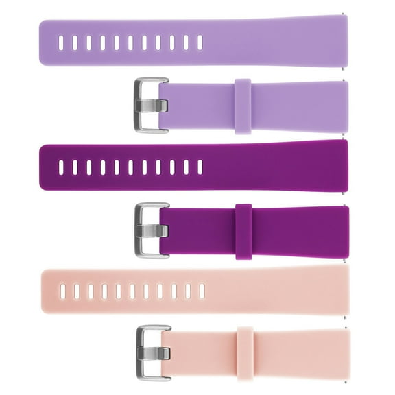 SUSHNAG Smart Silicone Watch Strap Pack 3 Sport Bands Compatible with Versa 2 / Versa/Versa Lite/Versa Se Classic Soft Silicone Replacement Wristbands for Versa Smart Watch Women Men