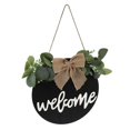 thumbnail image 1 of Round Hanging Welcome Sign Pendant For Homeowners And Shop Owners In Rustic Style With Black Color 1Pc, 1 of 3