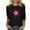Black B, variant on Women's Classic 3/4 Sleeve Graphic T-Shirt Crew Neck Fashion Pullover Tops Valentines Oversized Shirts for Women