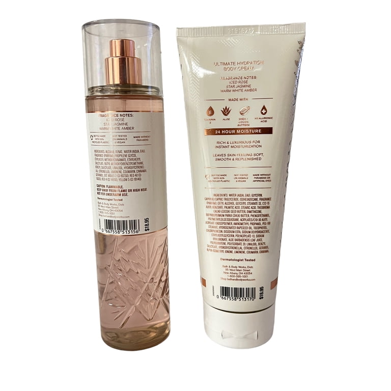 Bath & Body Works Fragrance Mist, Body Cream Set, Jasmine, Amber