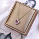 thumbnail image 1 of Top Luxury Colorful Crystal Ocean Heart Pendant Necklace For Women Trendy 316L Stainless Steel Jewelry Female Wedding Neck Chain, 1 of 4